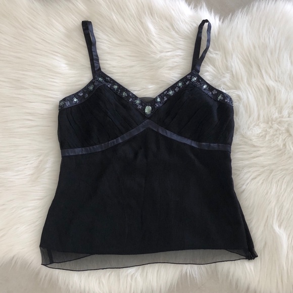 Spenser Jeremy Tops - Navy Tank Top w/ Beading, size M